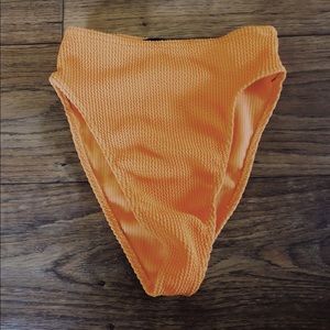 High waisted orange bikini bottom